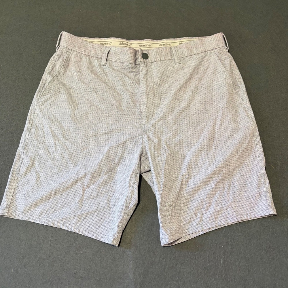 Johnnie-O Golf Shorts Mens 36 Blue White Pattern Golf Hike Outdoors Comfort
